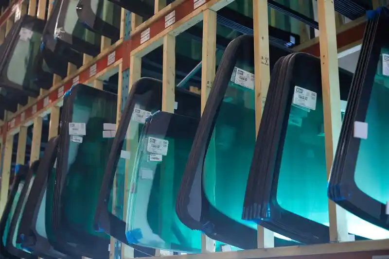 Automotive replacement glass stored at the Canadian warehouse